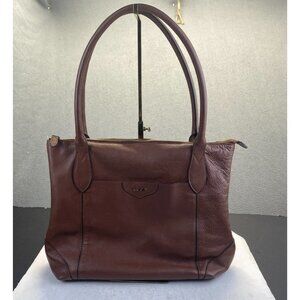 Lodis Sierra Leather Bag Tote Leather Brown Pebble Top Zip Utility Business